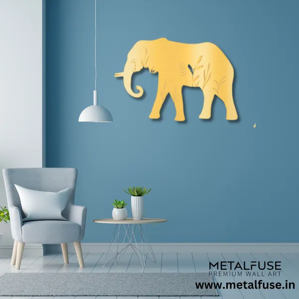 Metal_Wall_Art_for_Home_Decoration__|_Elephant__|_Gold