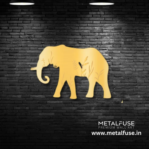 Metal_Wall_Art_for_Home_Decoration__|_Elephant__|_Gold