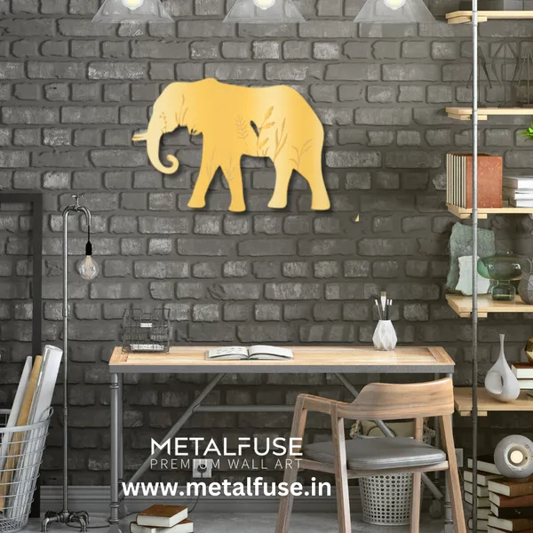 Metal_Wall_Art_for_Home_Decoration__|_Elephant__|_Gold