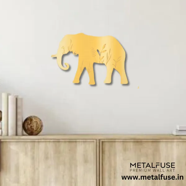 Metal_Wall_Art_for_Home_Decoration__|_Elephant__|_Gold