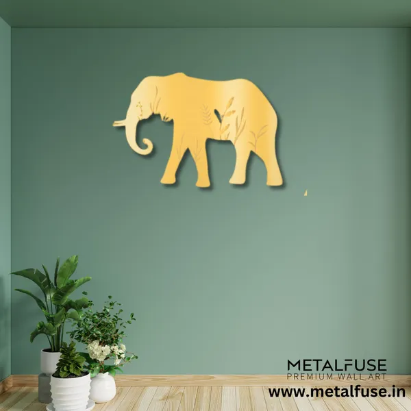 Metal_Wall_Art_for_Home_Decoration__|_Elephant__|_Gold