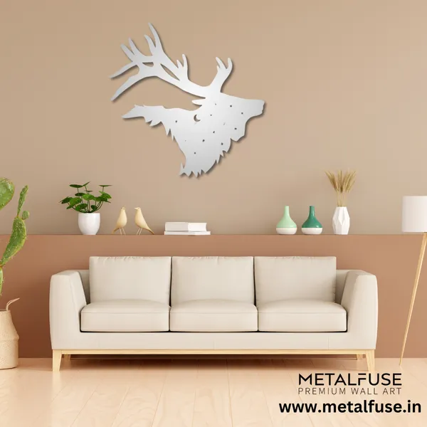 Metal_Wall_Art_for_Home_Decoration__|_Bull_Elk__|_Silver
