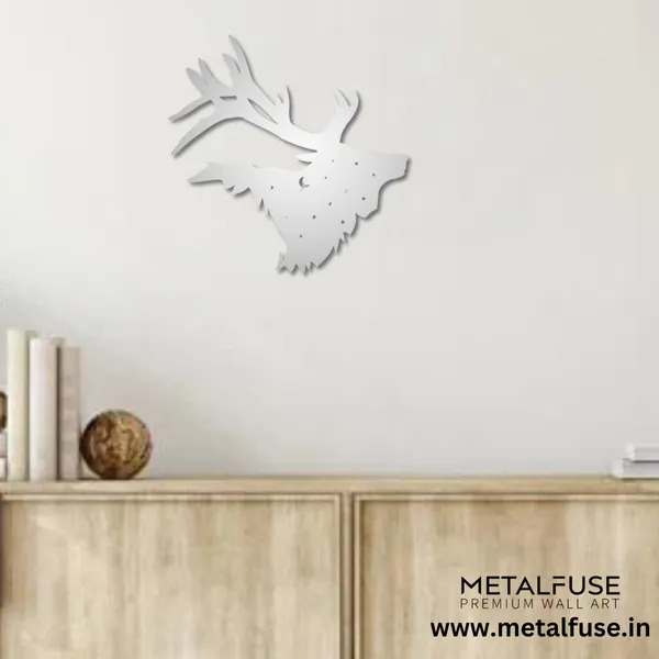Metal_Wall_Art_for_Home_Decoration__|_Bull_Elk__|_Silver