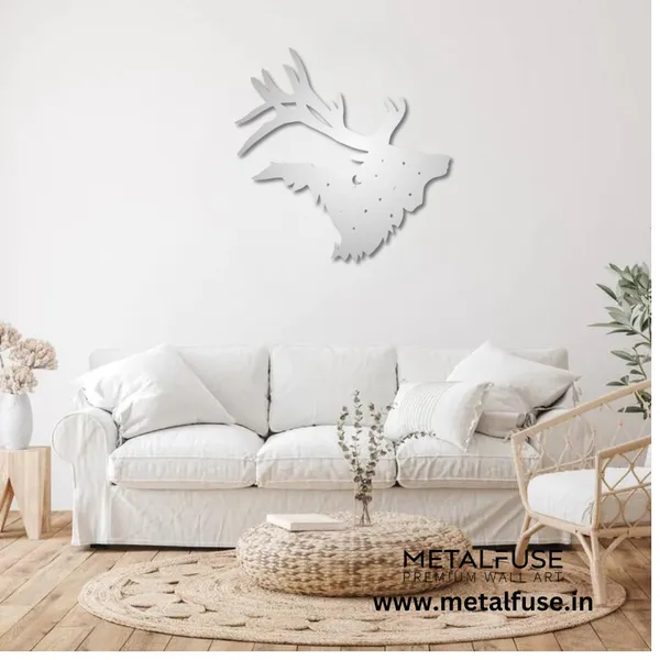 Metal_Wall_Art_for_Home_Decoration__|_Bull_Elk__|_Silver