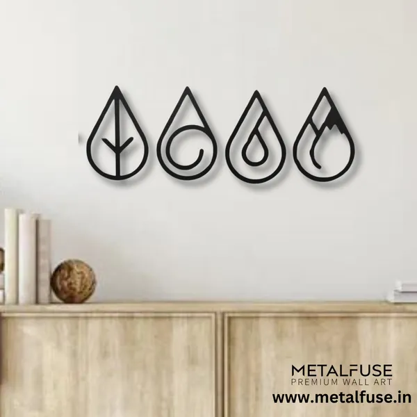 Metal_Wall_Art_for_Home_Decoration__|_Four_Elements_Drops_|_Black