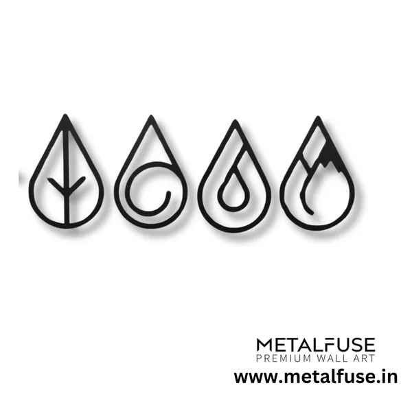 Metal_Wall_Art_for_Home_Decoration__|_Four_Elements_Drops_|_Black