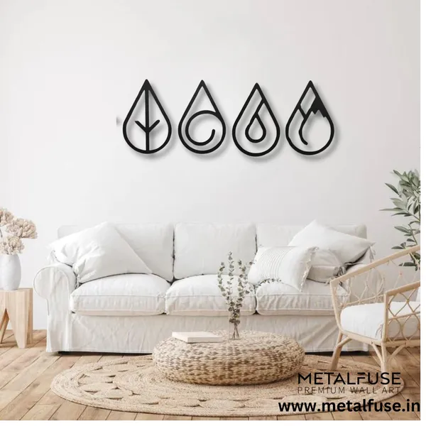 Metal_Wall_Art_for_Home_Decoration__|_Four_Elements_Drops_|_Black