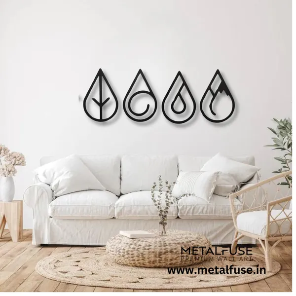 Metal_Wall_Art_for_Home_Decoration__|_Four_Elements_Drops_|_Black
