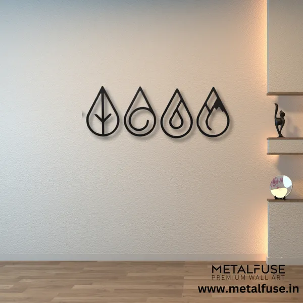 Metal_Wall_Art_for_Home_Decoration__|_Four_Elements_Drops_|_Black