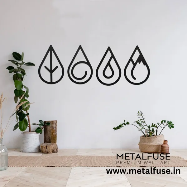Metal_Wall_Art_for_Home_Decoration__|_Four_Elements_Drops_|_Black