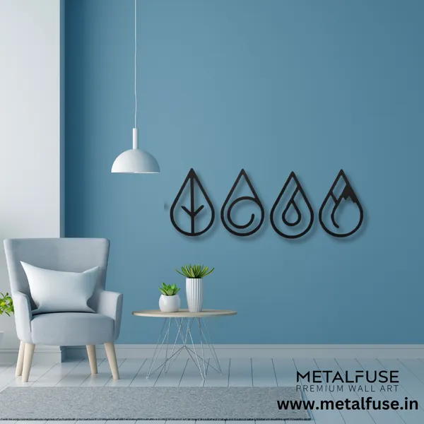 Metal_Wall_Art_for_Home_Decoration__|_Four_Elements_Drops_|_Black
