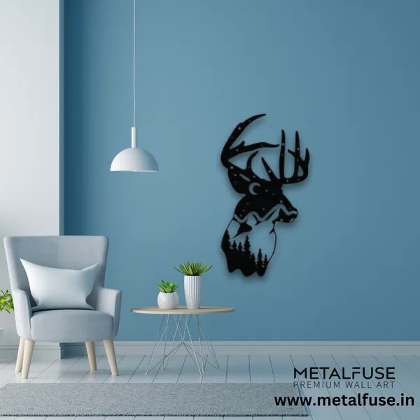 Metal_Wall_Art_for_Home_Decoration__|_Deer_Mountain_View__|_Black