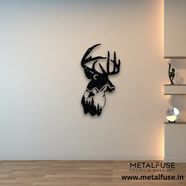 Metal_Wall_Art_for_Home_Decoration__|_Deer_Mountain_View__|_Black