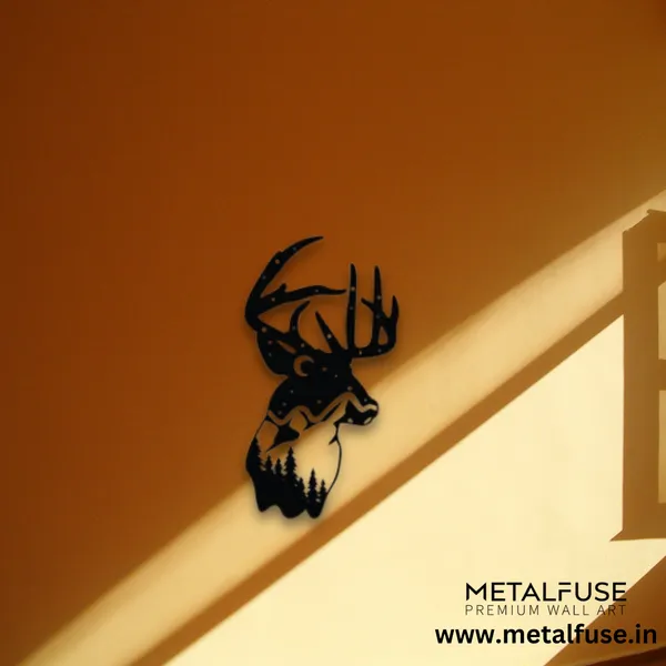 Metal_Wall_Art_for_Home_Decoration__|_Deer_Mountain_View__|_Black