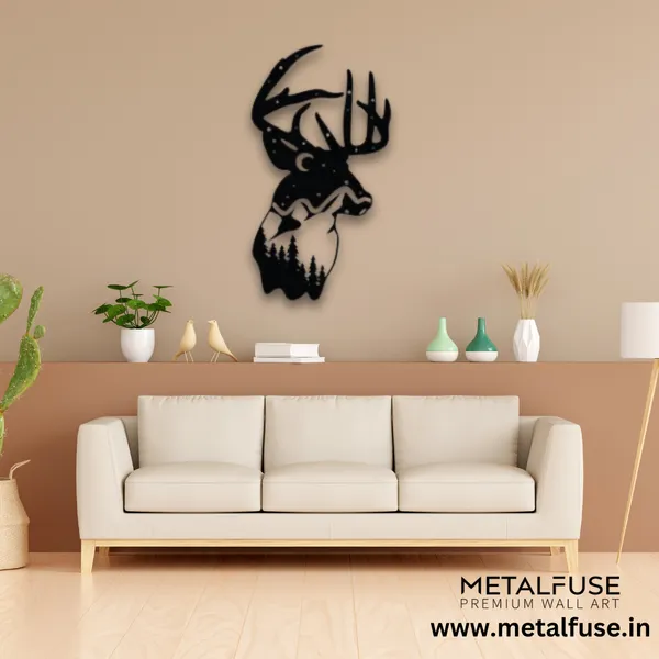 Metal_Wall_Art_for_Home_Decoration__|_Deer_Mountain_View__|_Black