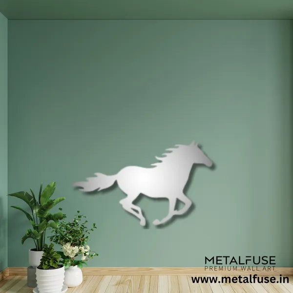 Metal_Wall_Art_for_Home_Decoration__|_Running_Horse__|_Silver