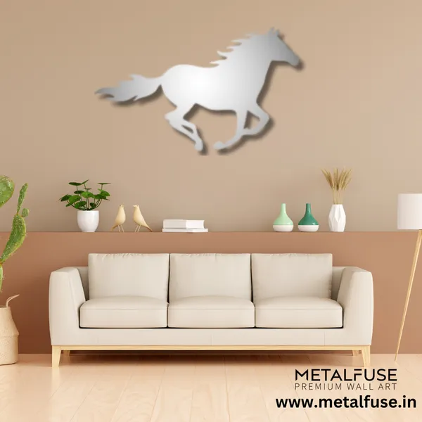 Metal_Wall_Art_for_Home_Decoration__|_Running_Horse__|_Silver
