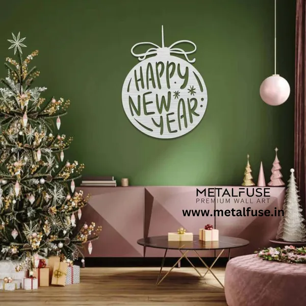 Metal_Wall_Art_for_Home_Decoration__|_Happy_New_Year_Ornament__|_Silver