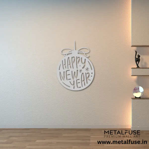 Metal_Wall_Art_for_Home_Decoration__|_Happy_New_Year_Ornament__|_Silver
