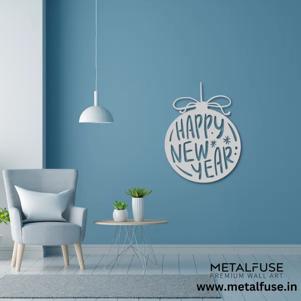 Metal_Wall_Art_for_Home_Decoration__|_Happy_New_Year_Ornament__|_Silver