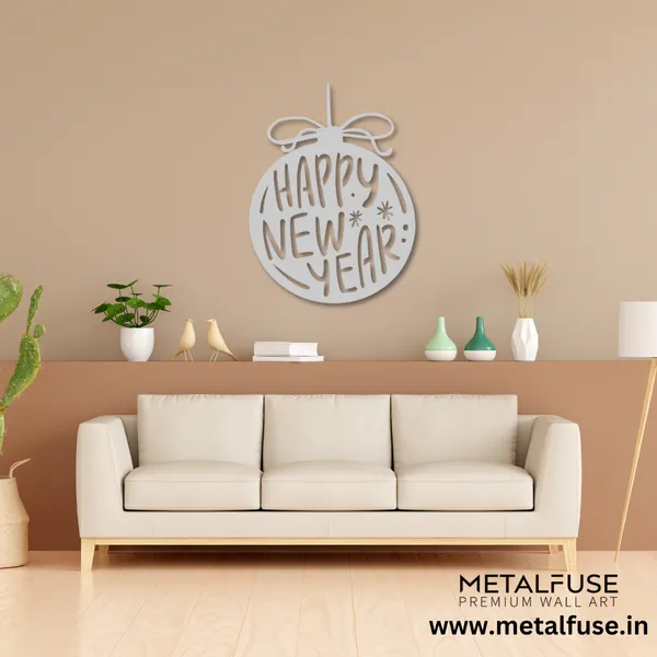 Metal_Wall_Art_for_Home_Decoration__|_Happy_New_Year_Ornament__|_Silver