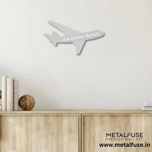 Metal_Wall_Art_for_Home_Decoration__|_Adventure_Awaits_Airplane__|_Silver