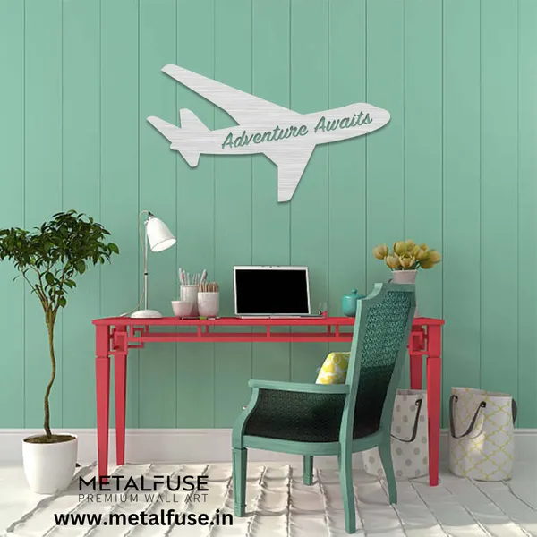 Metal_Wall_Art_for_Home_Decoration__|_Adventure_Awaits_Airplane__|_Silver