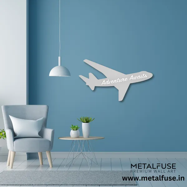 Metal_Wall_Art_for_Home_Decoration__|_Adventure_Awaits_Airplane__|_Silver