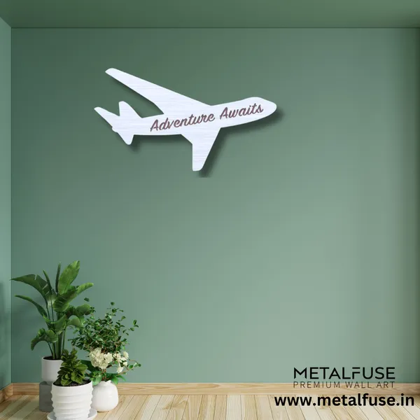 Metal_Wall_Art_for_Home_Decoration__|_Adventure_Awaits_Airplane__|_Silver
