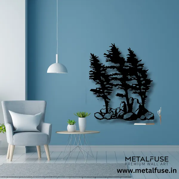 Metal_Wall_Art_for_Home_Decoration__|_Windy_Pines__|_Black