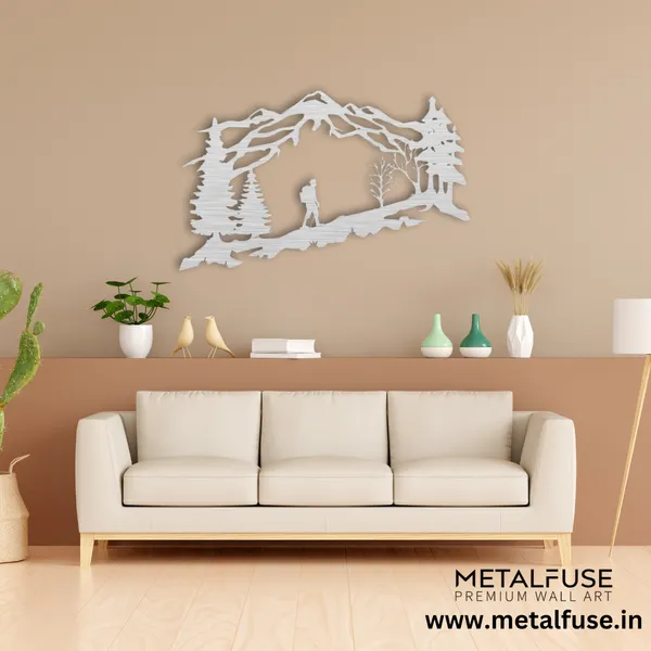 Metal_Wall_Art_for_Home_Decoration__|_Mountain_Backpacker__|_Silver
