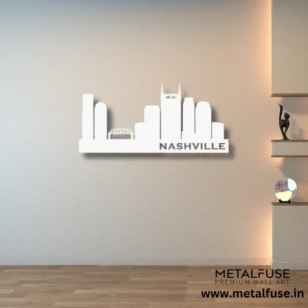 Metal_Wall_Art_for_Home_Decoration__|_Nashville_Skyline__|_White