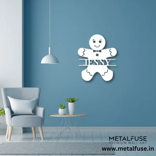 Metal_Wall_Art_for_Home_Decoration__|_Gingerbread_Man_Monogram__|_White