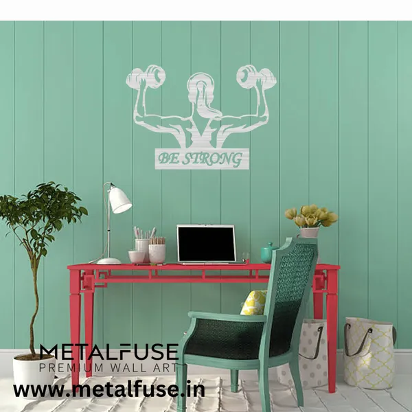 Metal_Wall_Art_for_Home_Decoration__|_Be_Strong__|_Silver