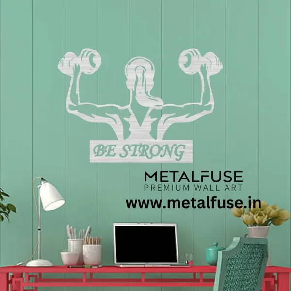 Metal_Wall_Art_for_Home_Decoration__|_Be_Strong__|_Silver
