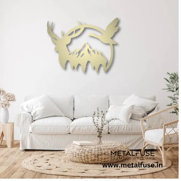 Metal_Wall_Art_for_Home_Decoration__|_Duck_&_Deer_Mountain__|_Gold