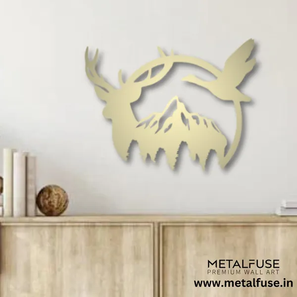 Metal_Wall_Art_for_Home_Decoration__|_Duck_&_Deer_Mountain__|_Gold