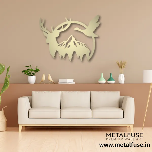 Metal_Wall_Art_for_Home_Decoration__|_Duck_&_Deer_Mountain__|_Gold
