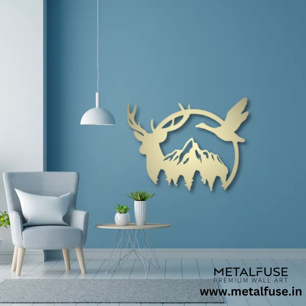 Metal_Wall_Art_for_Home_Decoration__|_Duck_&_Deer_Mountain__|_Gold