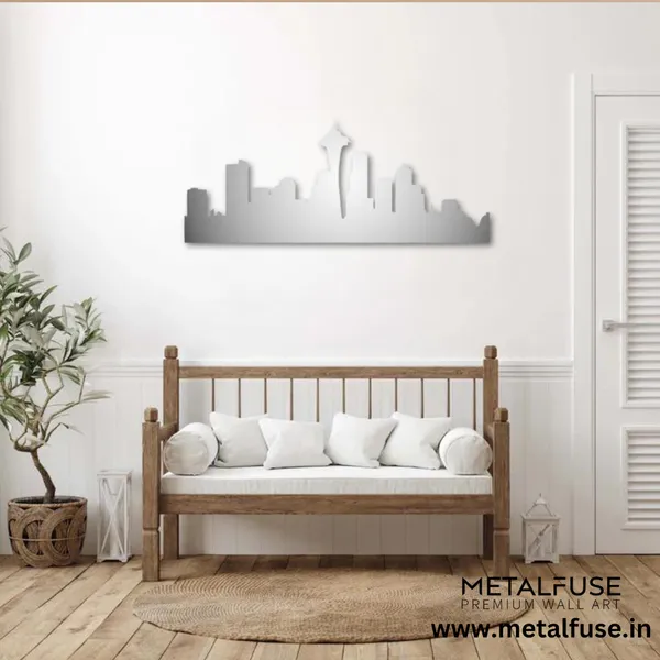 Metal_Wall_Art_for_Home_Decoration__|_Seattle_Skyline__|_Silver