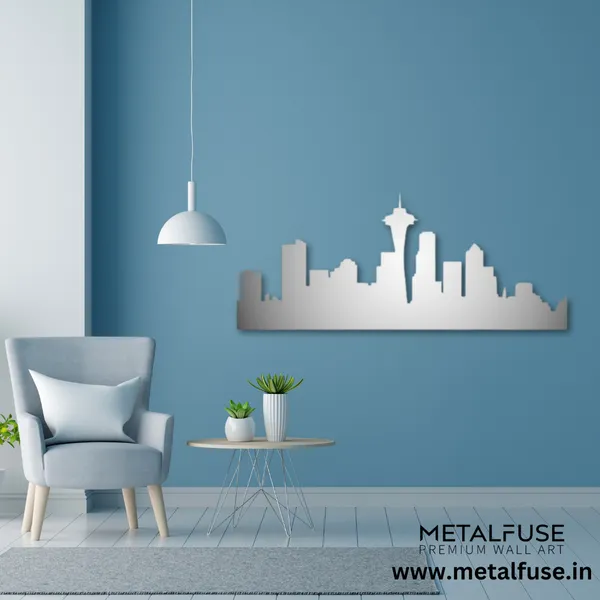 Metal_Wall_Art_for_Home_Decoration__|_Seattle_Skyline__|_Silver