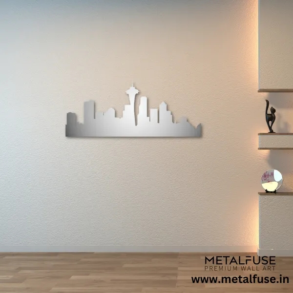 Metal_Wall_Art_for_Home_Decoration__|_Seattle_Skyline__|_Silver