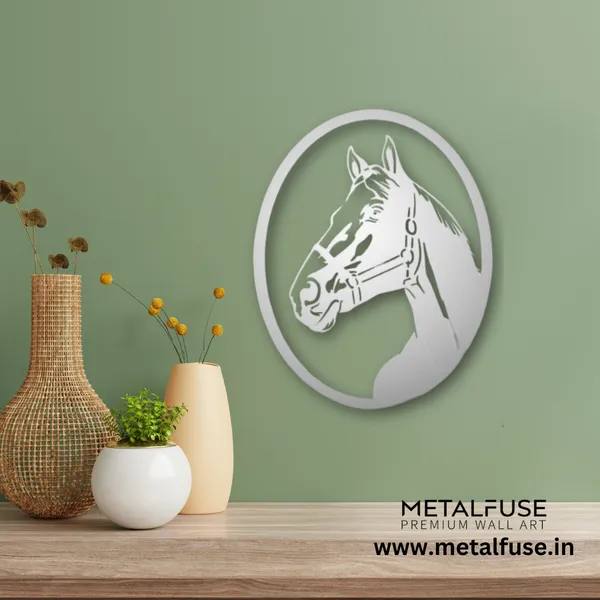 Metal_Wall_Art_for_Home_Decoration__|_Horse__|_Silver
