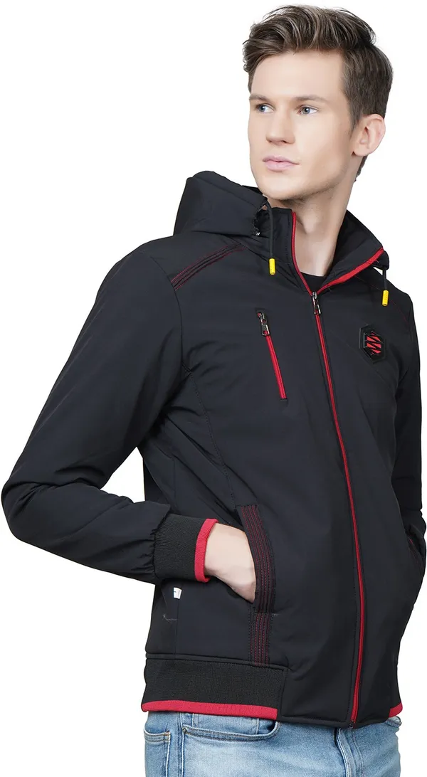 Black_Polyester_Casual_Jacket_For_Men
