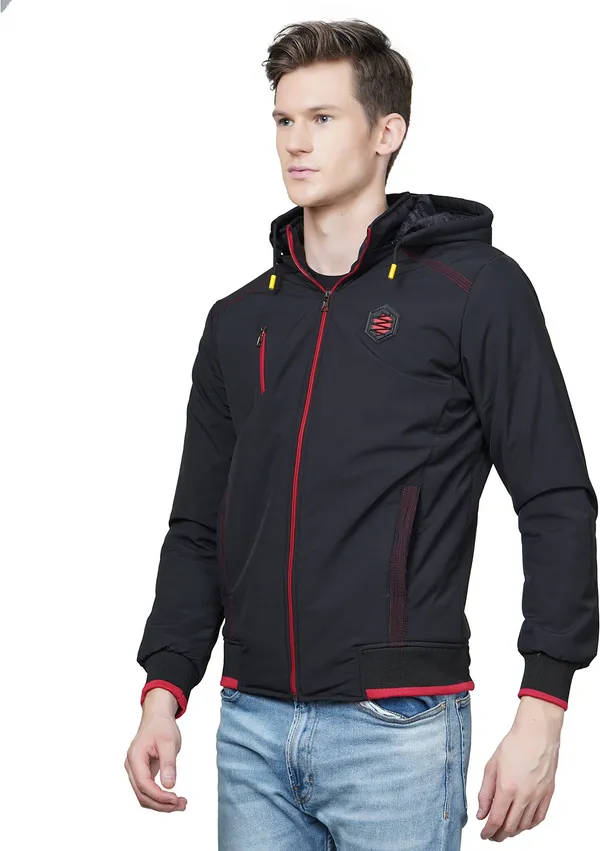 Black_Polyester_Casual_Jacket_For_Men