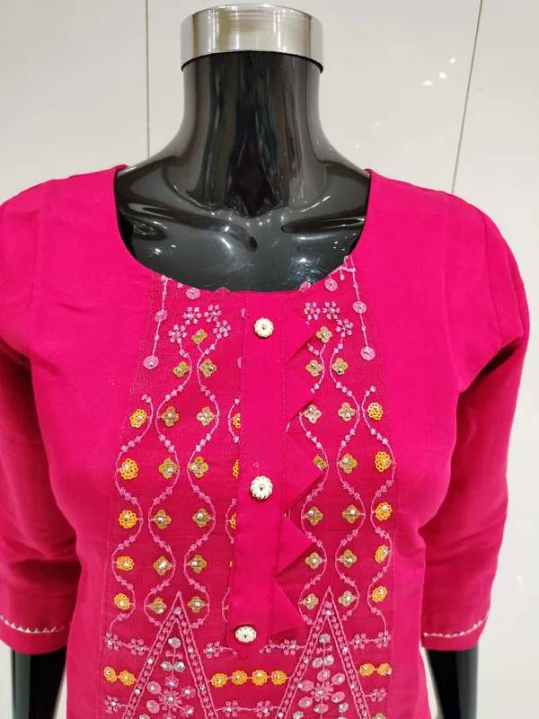 Rani_3_Pcs_Kurti_Pant_Silk_Hand_Work_For_Women