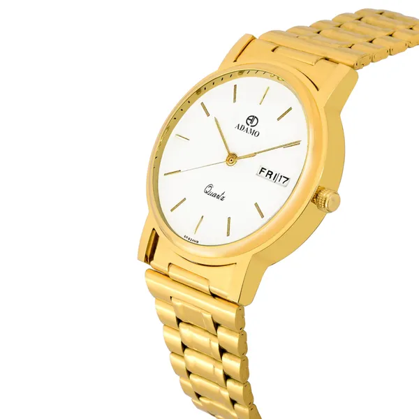 Gold_&_White_Shine_Dial_Day_&_Date_Men_&_Women_Watch