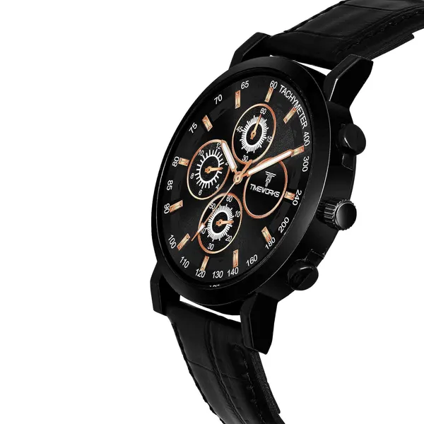 Timeworks_Analogue_Round_Shaped_Black_Dial_Leather_Strap_Men'S_And_Boy'S_Watch