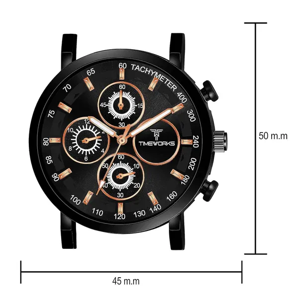 Timeworks_Analogue_Round_Shaped_Black_Dial_Leather_Strap_Men'S_And_Boy'S_Watch