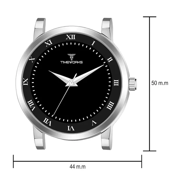 Timeworks_Designer_Black_Round_Dial_Men'S_&_Boy'S_Watch_Silicon_Changeable_Strap_With_Smart_Pin
